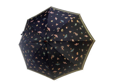 14mm Mil Ahşap Saplı Şemsiye 8 Paneller Isı Transferi Özel Tasarım