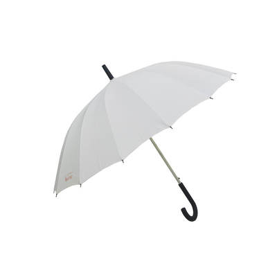 16 Kaburga Otomatik Açık Şemsiye beyaz renkli çubuk uzun şemsiye