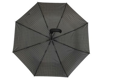 Erkekler Lüks OEM Otomatik Seyahat Şemsiye Kavisli Kolu Çek Baskı Kumaş